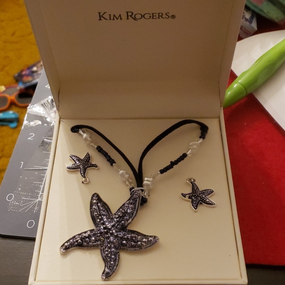 Starfish necklace with matching earrings